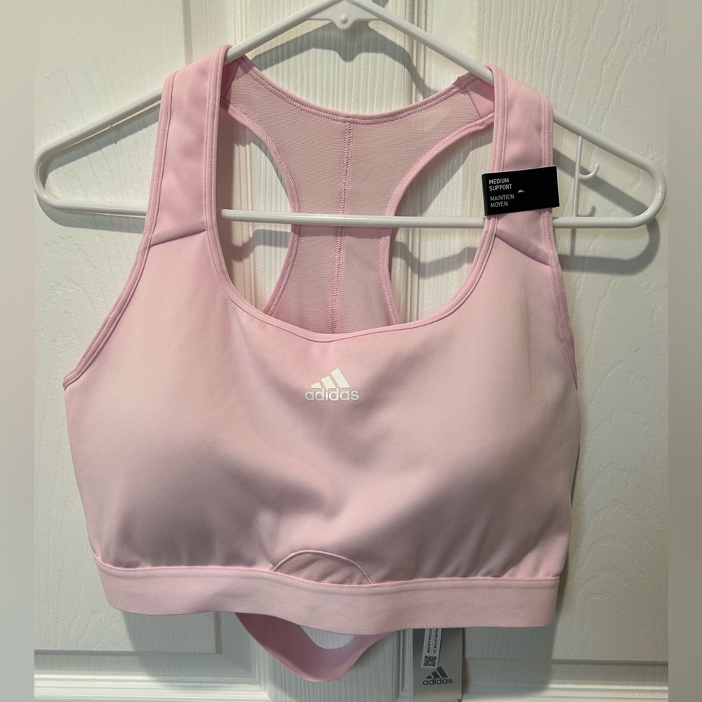 Adidas Powerreact Athletic Pink Sports Bra Size 2X NWT